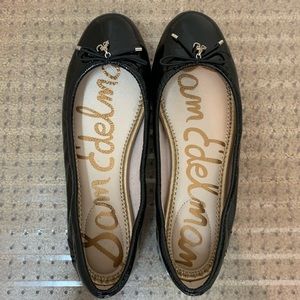 SAM EDELMAN Black Patent Felicia Ballet Flats